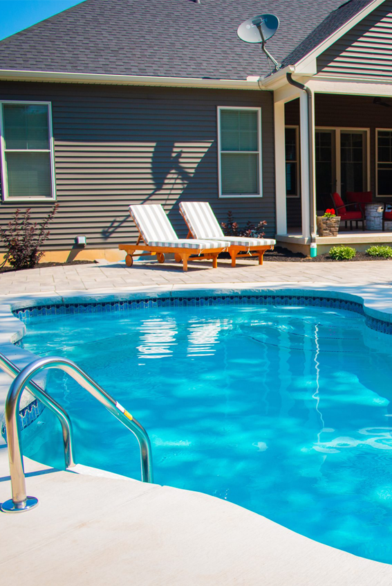 Vinyl and fiberglass pool design illustration